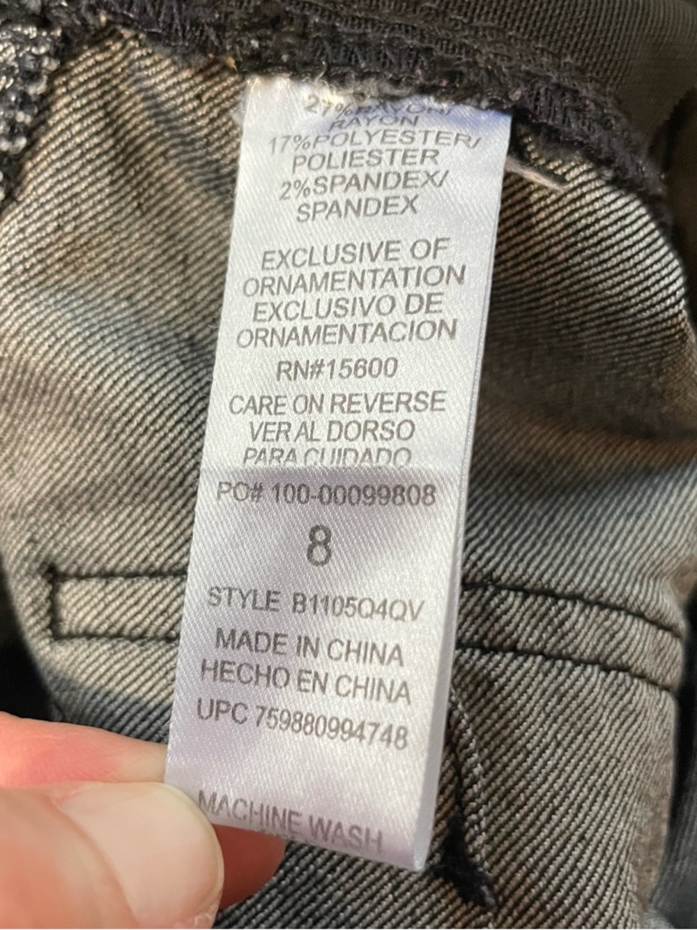 Democracy “Ab” Solution Black Jeans. Size 8 - Picture 5 of 5